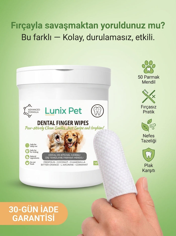 Lunix Pet Ağız Bakım Parmak Mendili 8